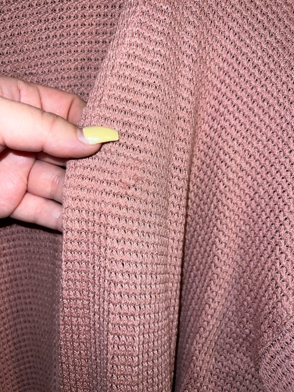 Ginger G Open-Front Pink Waffle Knit Cardigan size large - Picture 5 of 5